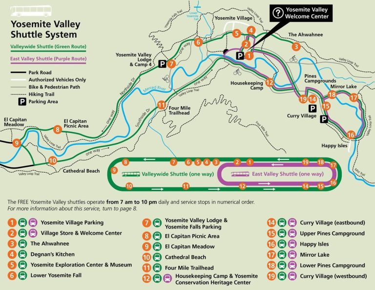 Mapa de Yosemite National Park, en California