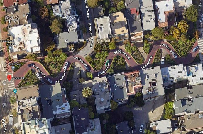 Lombard Street, calle famosa de San Francisco.