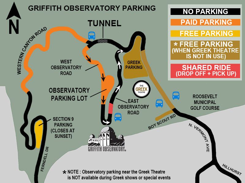 mapa observatorio griffith