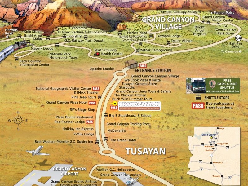 Mapa Gran Cañón - Tusayan